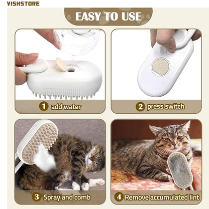 2-in-1 Steam Cleaner & Grooming Brush